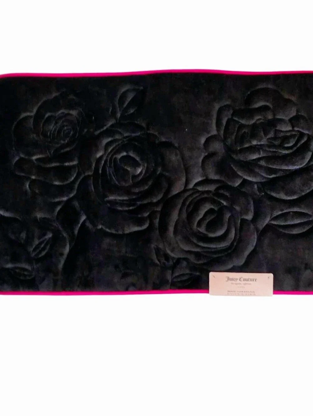 Juicy Couture Home Rose Embossed Memory Foam Bath Rug